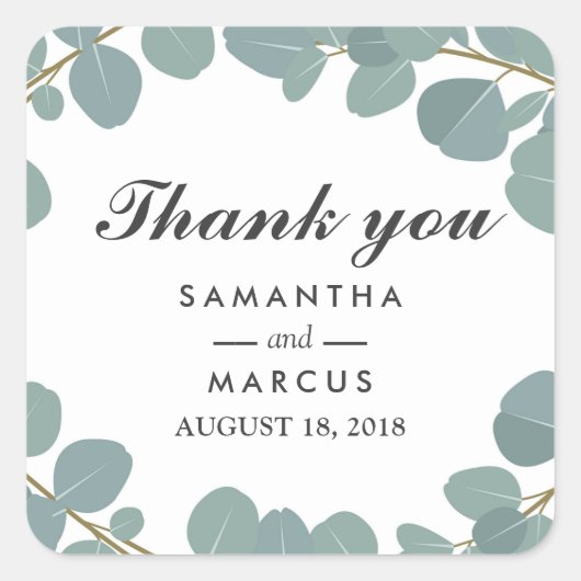 ユーカリリース結婚グリーナリー スクエアシール (正面)