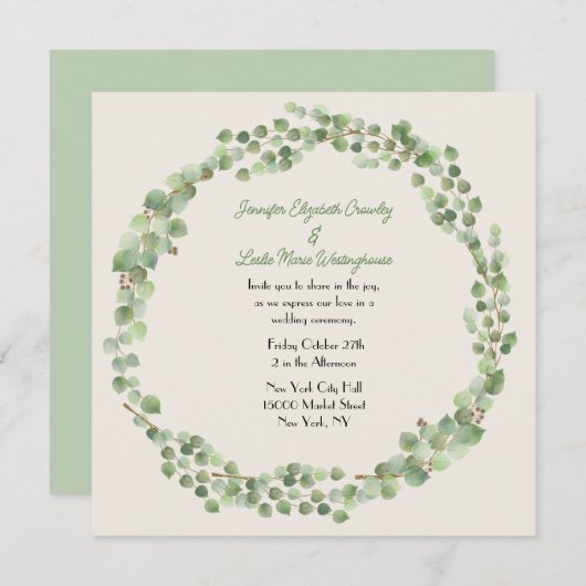 ユーカリリース結婚ズ 招待状 (正面/裏面)