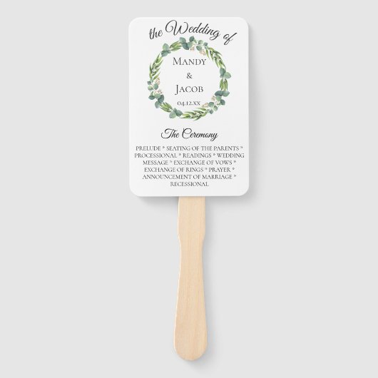 ユーカリリース結婚式 プログラム ハンドファン (正面)