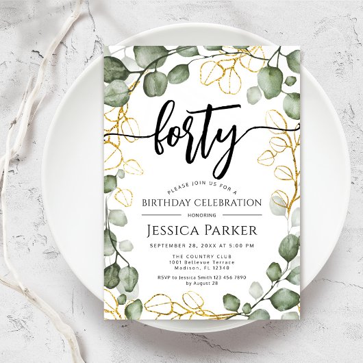 ユーカリリース40th誕生日パーティー 招待状