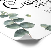 ユーカリレシピカードブライダルシャワーゲームサイン ポスター (角)