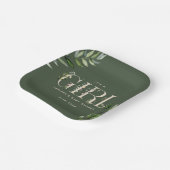 ユーカリレタリンググリーンガールベビーシャワー ペーパープレート (傾斜あり)