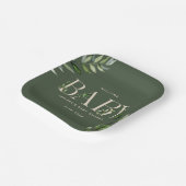 ユーカリレタリンググリーンニュートラルベビーシャワー ペーパープレート (傾斜あり)