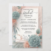 ユーカリレースチュールドゥスティーブルー ブライダルシャワー 招待状 (正面)