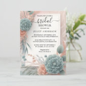 ユーカリレースチュールドゥスティーブルー ブライダルシャワー 招待状 (スタンド正面)
