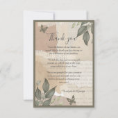 ユーカリヴィンテージボホ結婚グリーンリー サンキューカード (正面)