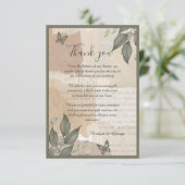ユーカリヴィンテージボホ結婚グリーンリー サンキューカード (スタンド正面)