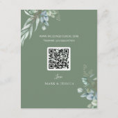 ユーカリ中国のプトゥスダブルハピネス結婚式RSVP (裏面)