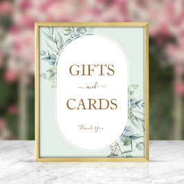 ユーカリ丸い枠ギフト&カードサイン ポスター