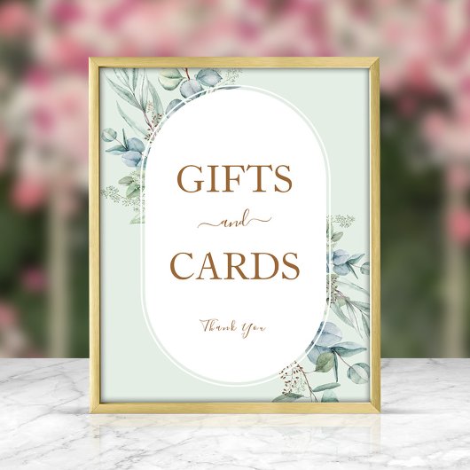 ユーカリ丸い枠ギフト&カードサイン ポスター