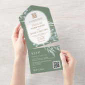 ユーカリ丸中国の枠結婚ズ オールインワン招待状 (貼ってはがせる)