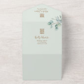 ユーカリ丸中国の枠結婚ズ オールインワン招待状 (外側)