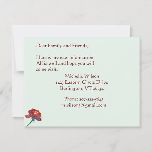 ユーカリ予算を移エレガント動した 案内状 (裏面)