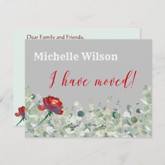 ユーカリ予算を移エレガント動した 案内状 (正面/裏面)