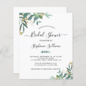 ユーカリ予算葉ブライダルシャワー招待 (正面/裏面)