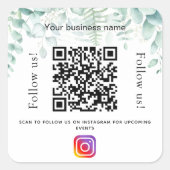 ユーカリ事業名qrコードinstagram スクエアシール (正面)