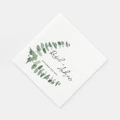 ユーカリ付きエレガントなウェディングナプキンスデザイン (角)