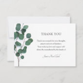 ユーカリ付き葬式サンキューフォトカード サンキューカード (正面)
