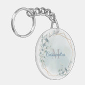 ユーカリ付き金箔フレームモノグラムの- キーホルダー (正面左)