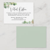 ユーカリ仮想オプションベビーシャワーパーティー エンクロージャーカード (正面/裏面)