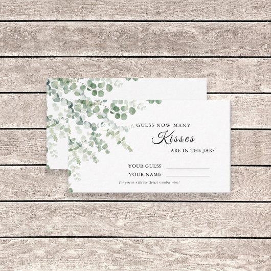 ユーカリ何人のキスシャワーゲームカード プレイスカード