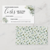 ユーカリ何個のコルクブライダルシャワーゲームカード プレイスカード (正面/裏面)