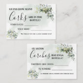 ユーカリ何個のコルク二言語ゲームカード プレイスカード (正面/裏面)