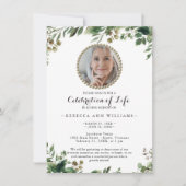 ユーカリ写真お祝いの生活招待状 招待状 (正面)