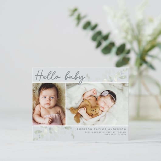 ユーカリ写真こんにちはベビー発表 ポストカード (スタンド正面)