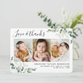 ユーカリ写真の愛と感謝してい誕生発表 サンキューカード (スタンド正面)