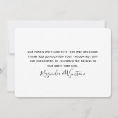 ユーカリ写真の愛と感謝してい誕生発表 サンキューカード (裏面)