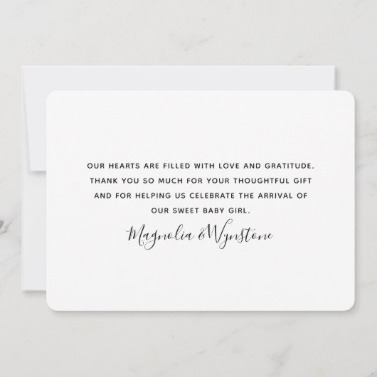 ユーカリ写真の愛と感謝してい誕生発表 サンキューカード (裏面)