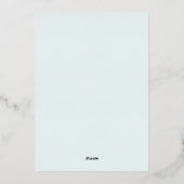 ユーカリ写真クロスウォーター色バプテスマ 箔招待状 (裏面)