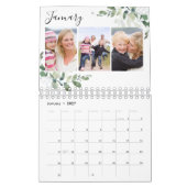 ユーカリ写真コラージュ カレンダー (1月 2027)