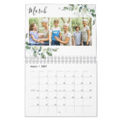 ユーカリ写真コラージュ カレンダー (3月 2027)