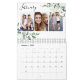 ユーカリ写真コラージュ カレンダー (2月 2027)