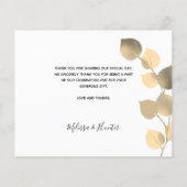 ユーカリ写真バジェット結婚ズサンキューカード (裏面)