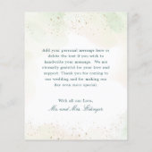 ユーカリ写真バジェット結婚ズサンキューカード (裏面)