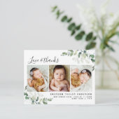 ユーカリ写真ベビーありがとうお知らせ ポストカード (スタンド正面)