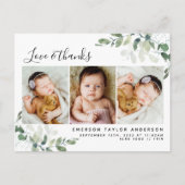 ユーカリ写真ベビーありがとうお知らせ ポストカード (正面)