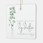 ユーカリ写真初めてのクリスマスビッグブラザー セラミックオーナメント