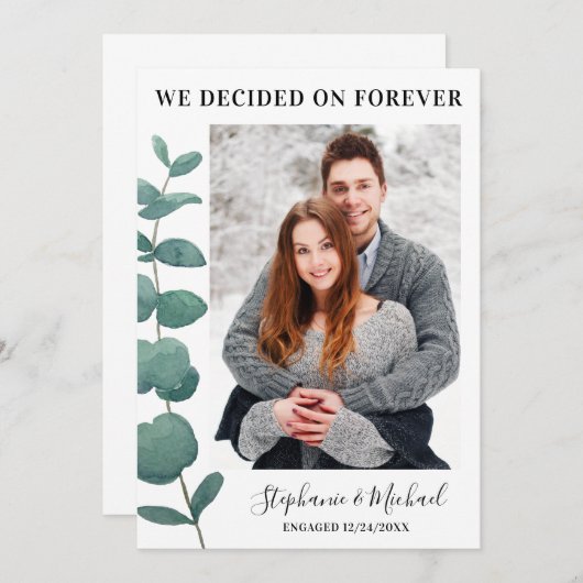 ユーカリ写真婚約発表 招待状 (正面/裏面)