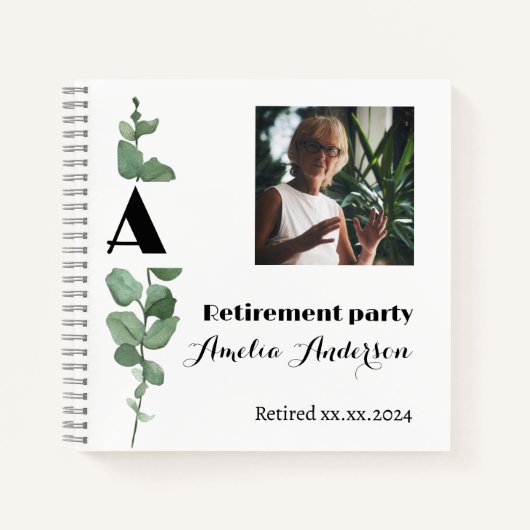 ユーカリ写真定年ホワイトゲストブック ノートブック (正面)