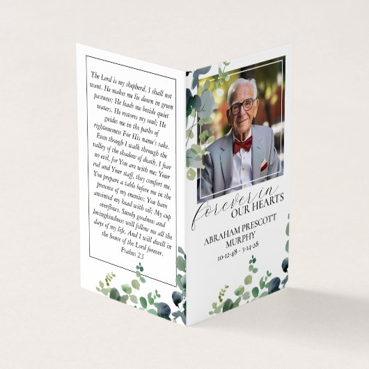 ユーカリ写真小型記念祈りの言葉カード 名刺 (外部)