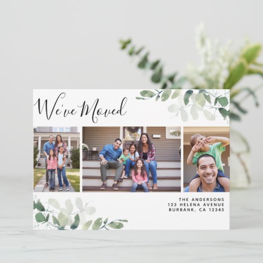 ユーカリ写真引っ越しましたアドレスの変更 案内状 (スタンド正面)