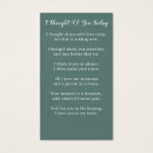 ユーカリ写真悔やみや弔慰葬儀祈りの言葉カード (裏面)