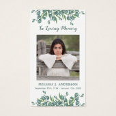 ユーカリ写真悔やみや弔慰記念祈りの言葉カード (正面)