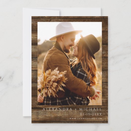 ユーカリ写真素朴国の結婚式 招待状 (裏面)