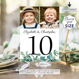 ユーカリ写真結婚の表番号記号 招待状