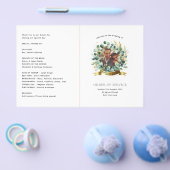 ユーカリ写真結婚式 プログラム緑紙 チラシ (シングル)